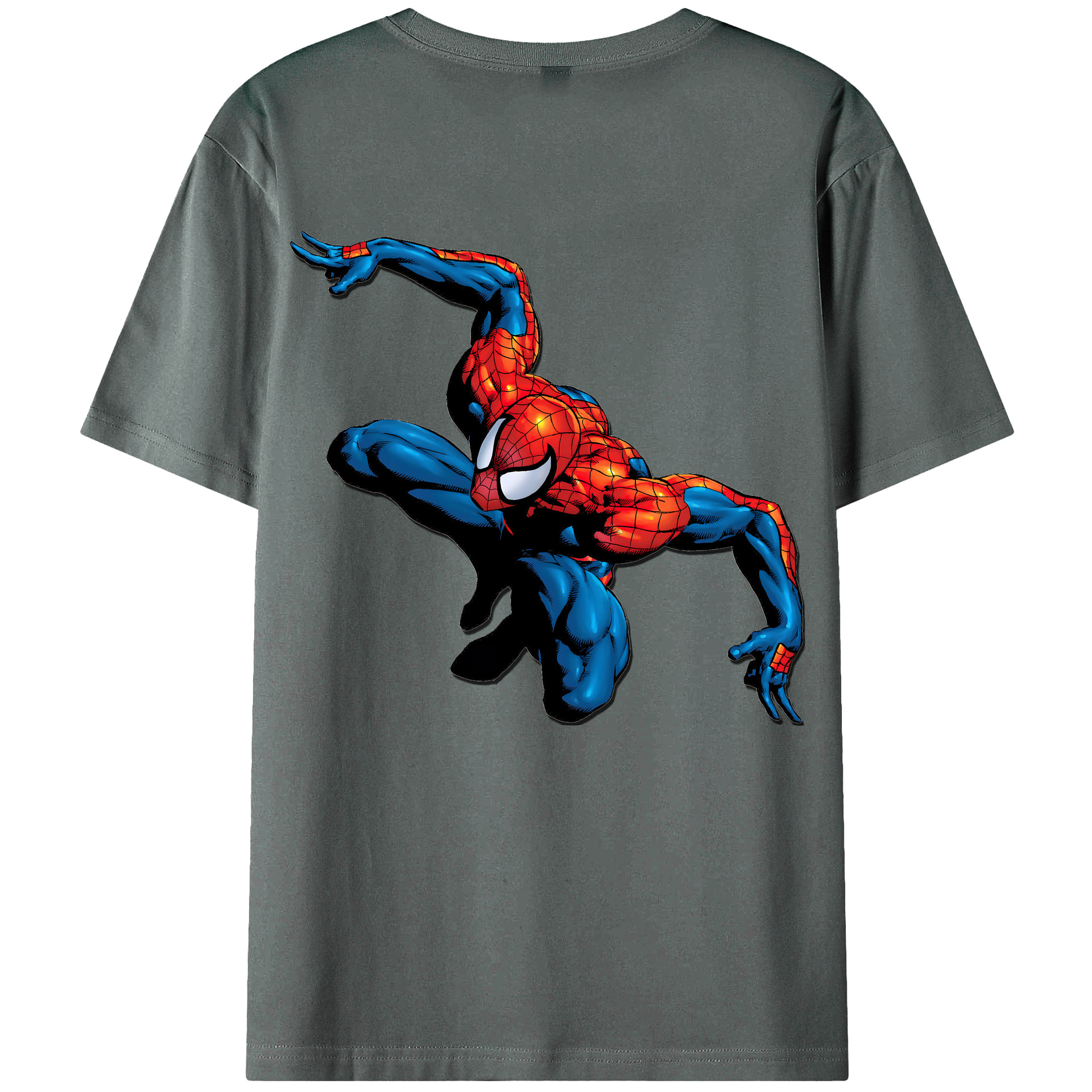 （画像用） Spider Man スパイダーマン 綿100％半袖Tシャツ（背面プリント）